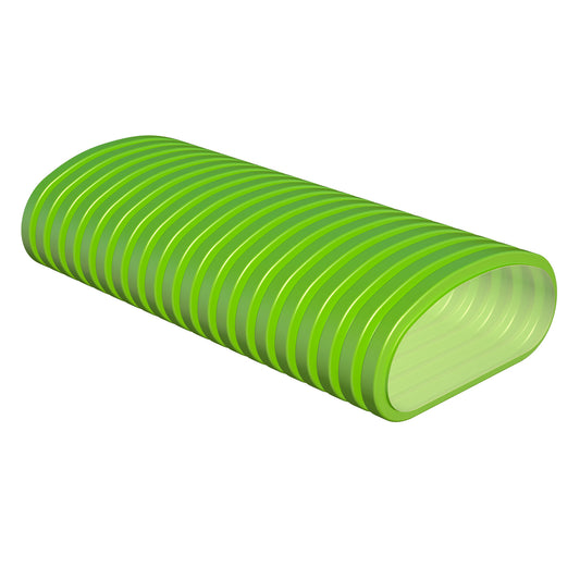 Tubo flessibile semiovale in PE. Colore verde.