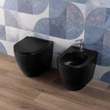 Sanitari colore nero opaco coppia WC/BIDET.